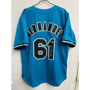 Livan Hernandez Signed Florida Marlins Miami Jersey Auto BECKETT COA